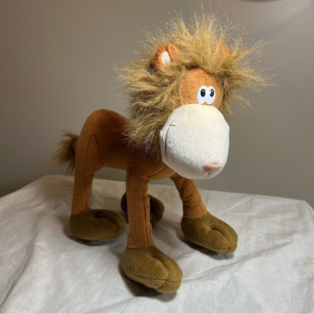 Vintage Plush Bendable Leonard the Lion Poseable Stuffed Animal 1998 TLToys cute